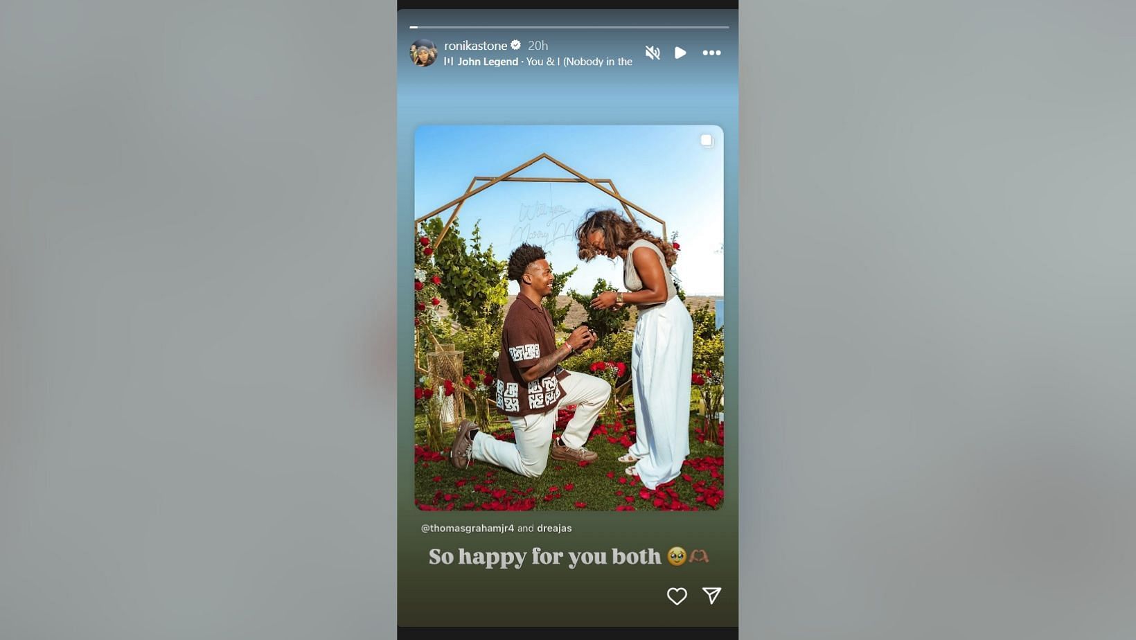 Ronika Stones grows emotional while reacting to Thomas Graham Jr.’s engagement (Image Credit: Stone/IG)